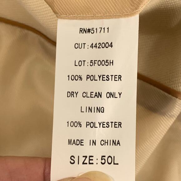 Andrew Fezza Size 50L Men's Sport Coat Blazer Jacket Beige Microsuede  Career - Picture 8 of 8